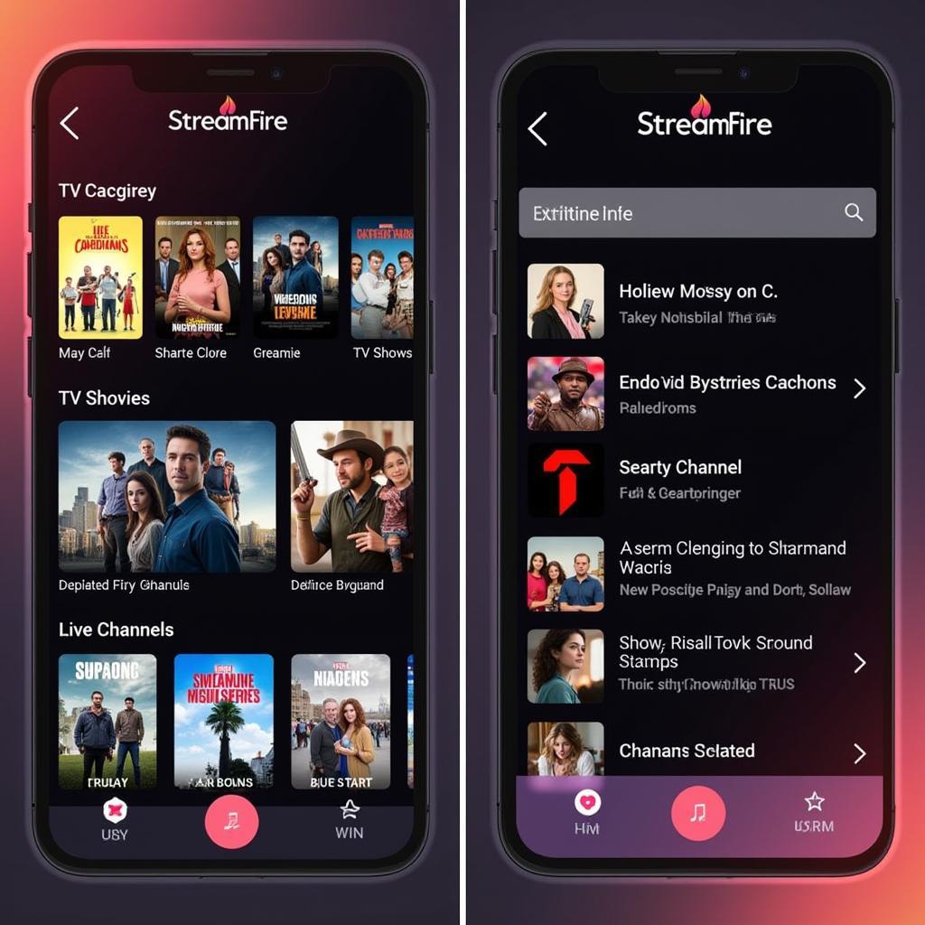 StreamFire APK Interface