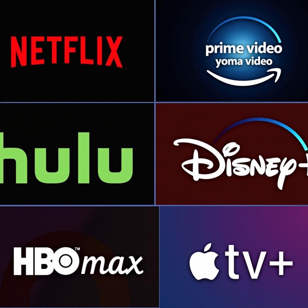 Popular streaming platforms logos