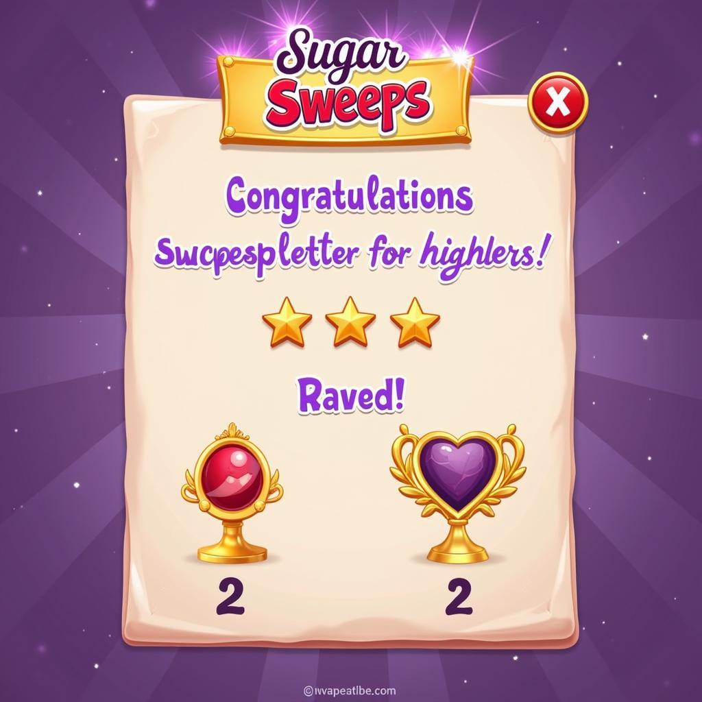 Sugar Sweeps level complete screen