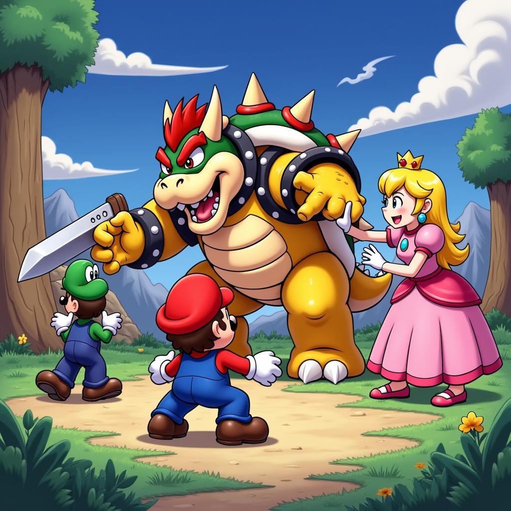 Super Mario RPG Combat Screenshot