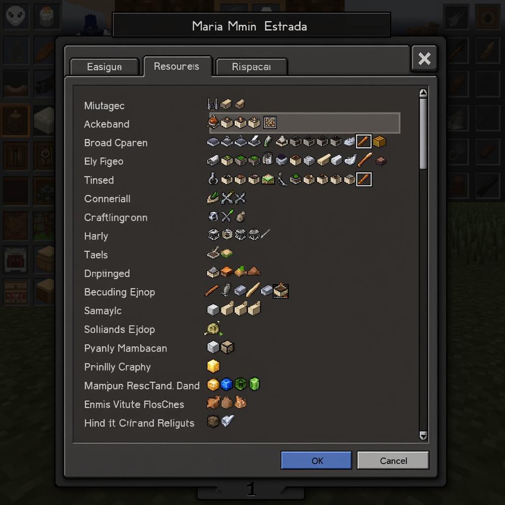 Survival NPC Crafting Menu