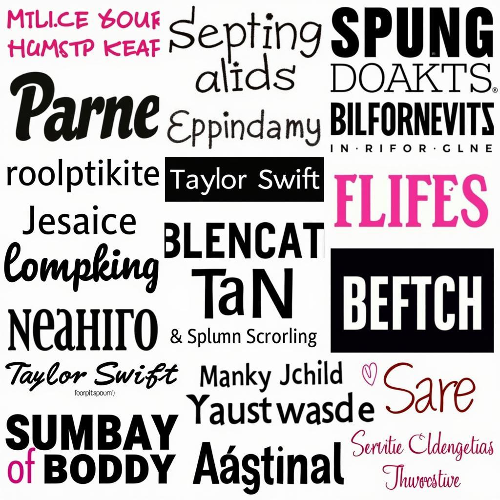 Taylor Swift Font Styles