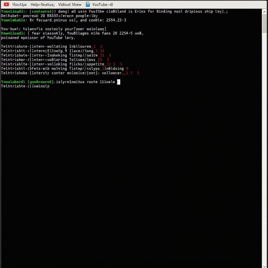 Terminal Downloading YouTube Video