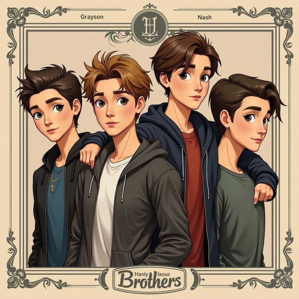 The Hawthorne Brothers - A visual representation of the four brothers