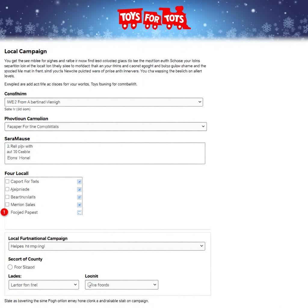 Toys for Tots Website Screenshot