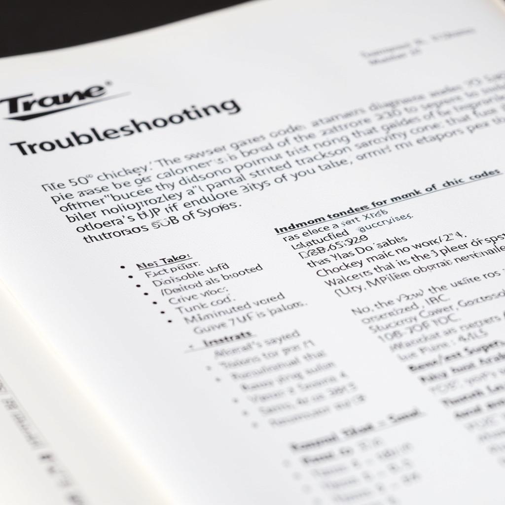 Trane Manual Troubleshooting Section