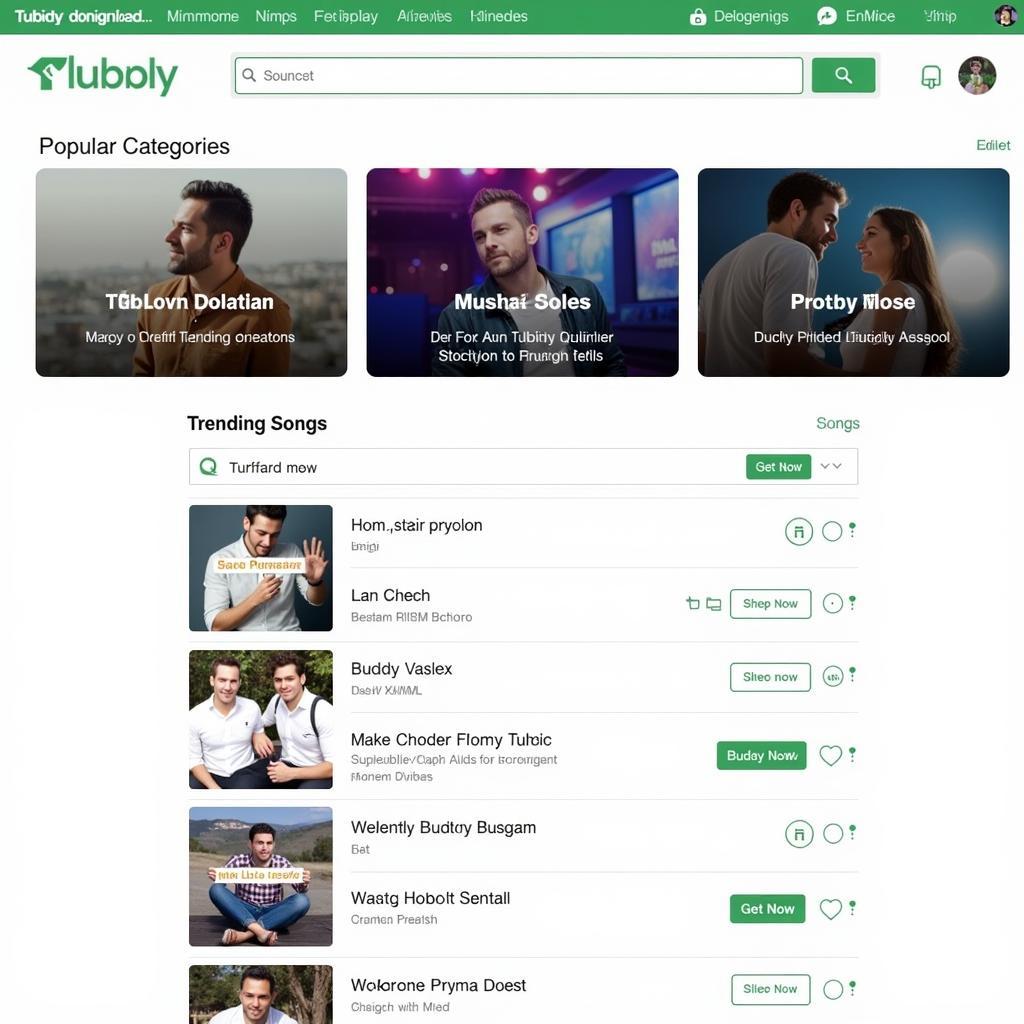 Tubidy music download interface