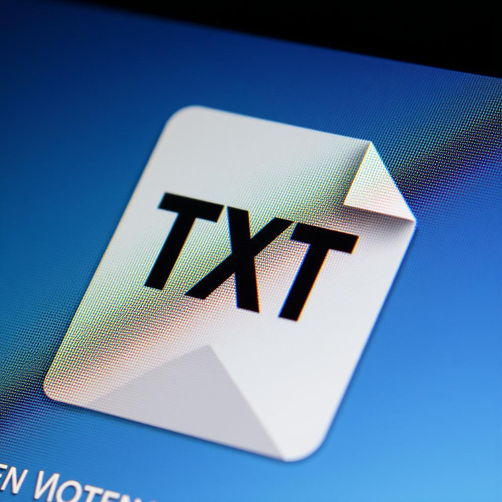 TXT file icon on a computer screen