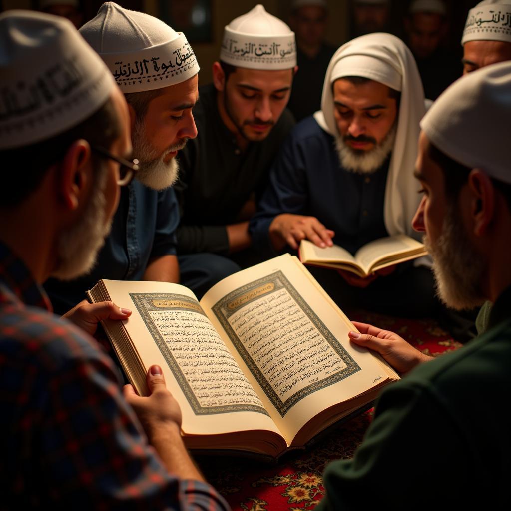 Muslims studying the 99 names of Allah