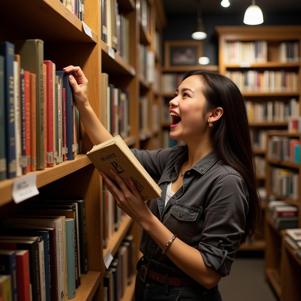 woman browsing in a bookstore