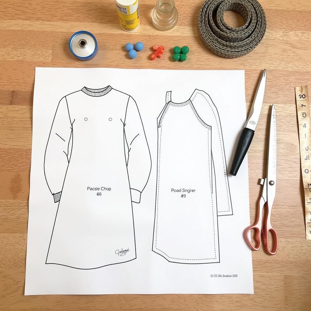 Vintage Sewing Pattern Layout