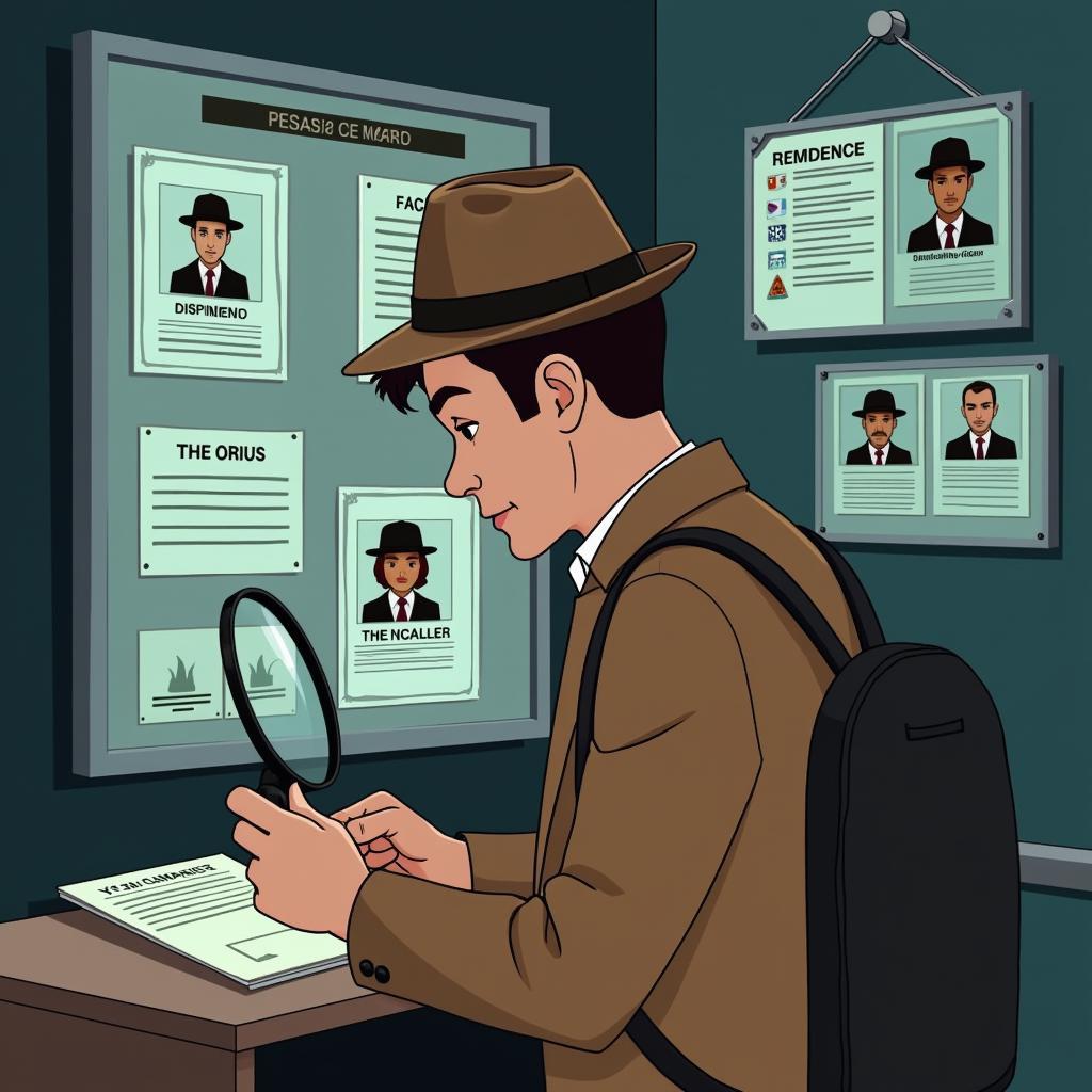 Virtual Detective Examining Clues