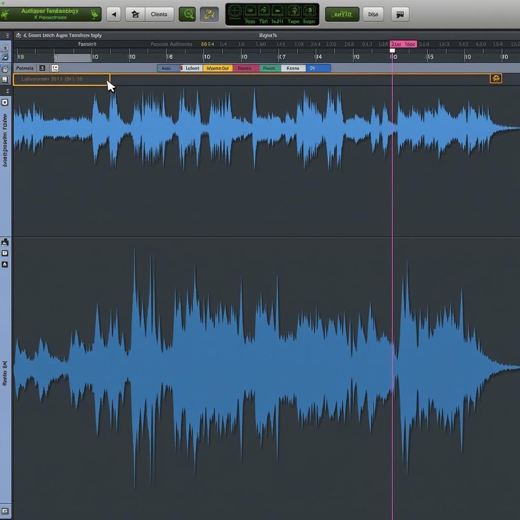 Music production software displaying a waveform