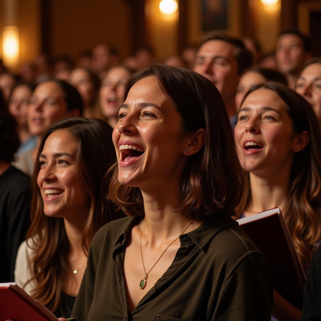 People Singing "Fountain of Mercy" in Church