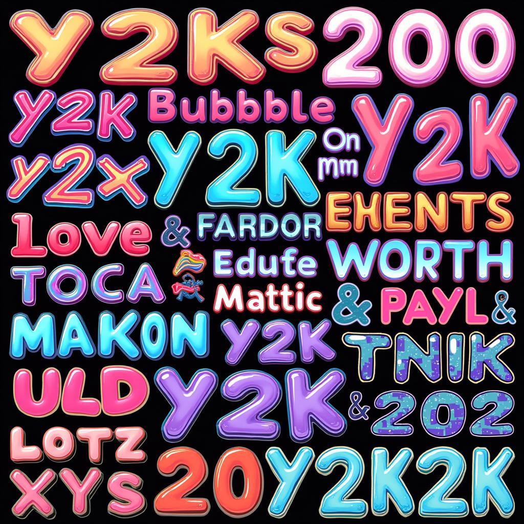 Y2K Font Examples