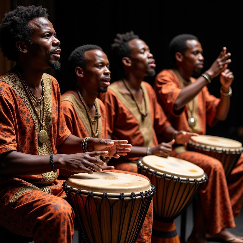 Traditional Yoruba talking drummers