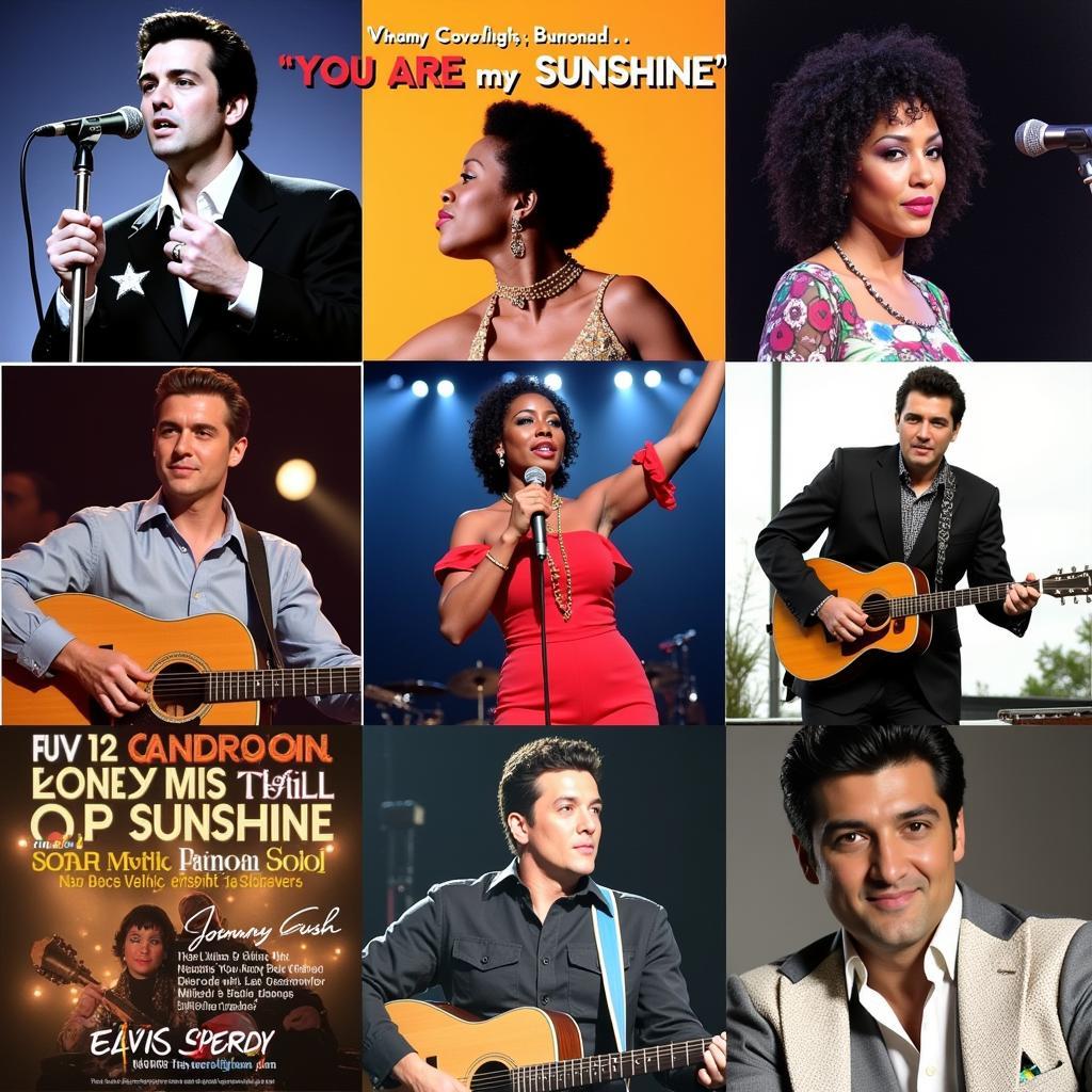 Collage of Different Artists Singing "You Are My Sunshine"