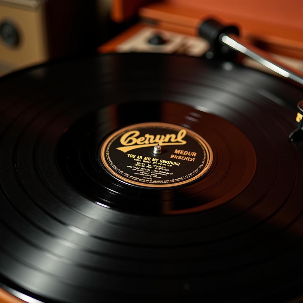 Vintage Record Player Playing "You Are My Sunshine"