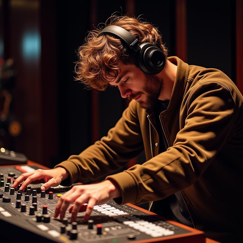 Young John in a studio session