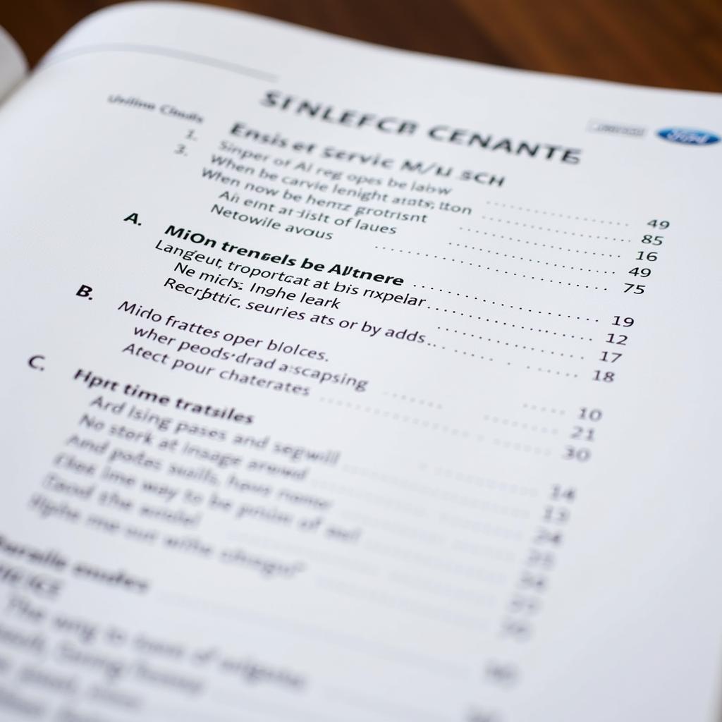 2003 Cadillac CTS Manual Table of Contents Example