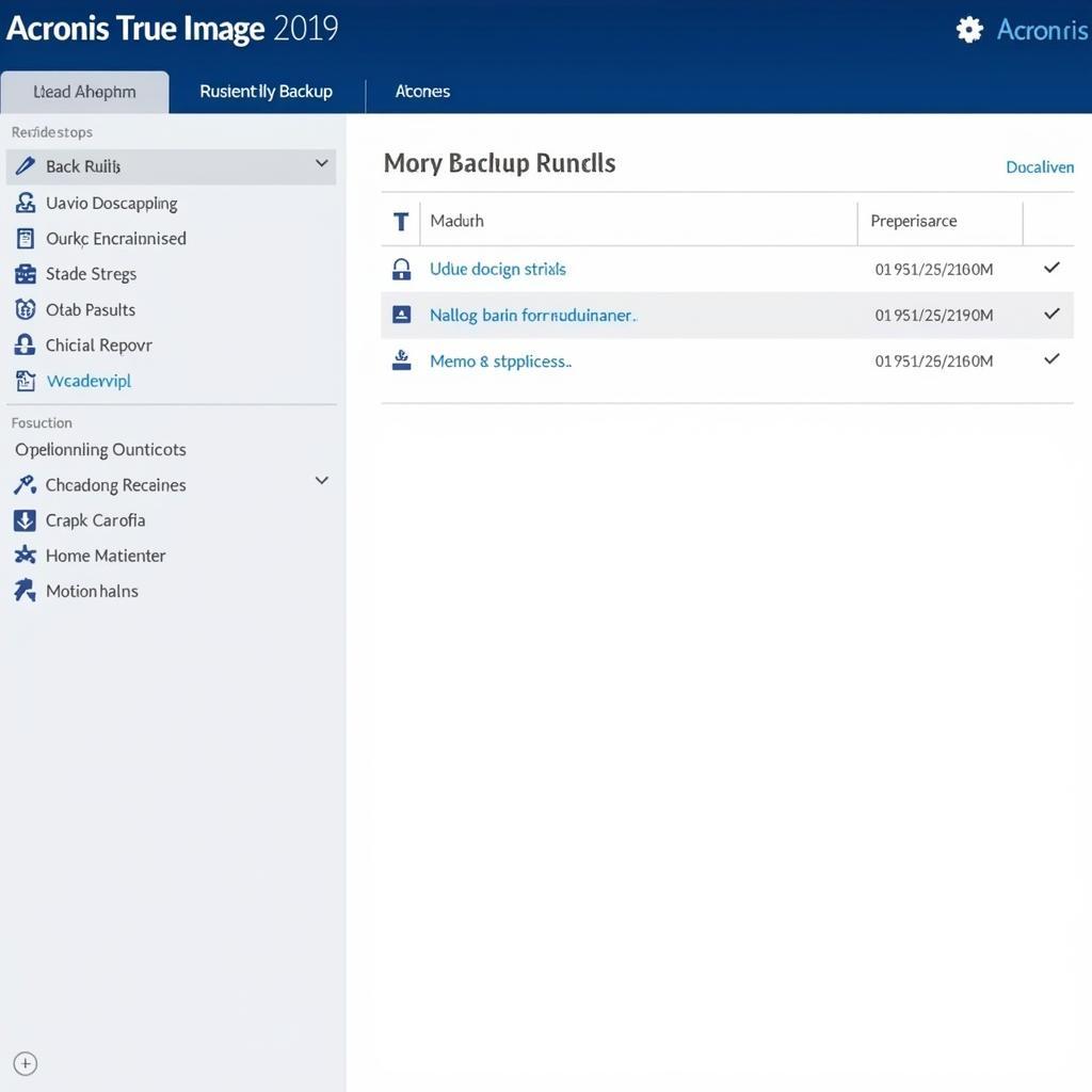 Acronis True Image 2019 Interface