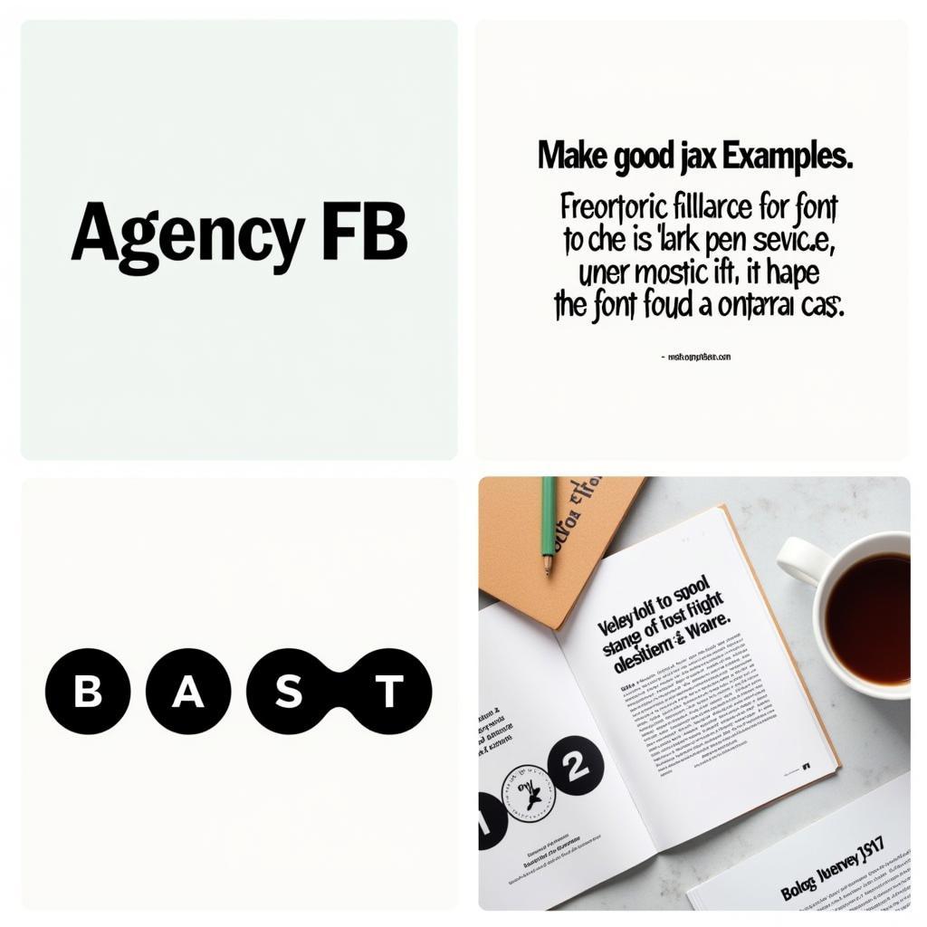 Agency FB Font in Design: Website, Branding, Print, Social Media