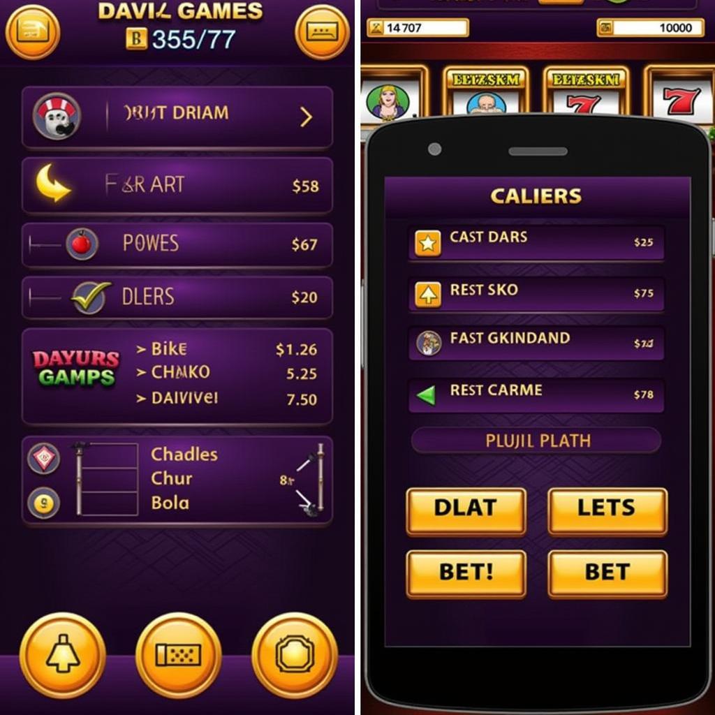 Android Casino Games: 357 & 777 Download User Interface