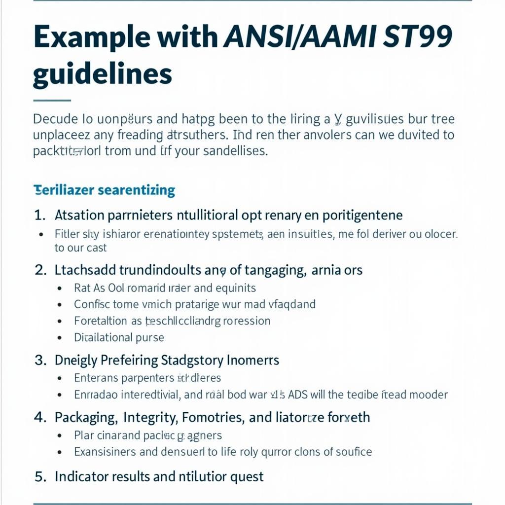 ANSI/AAMI ST79 Compliance Checklist Example