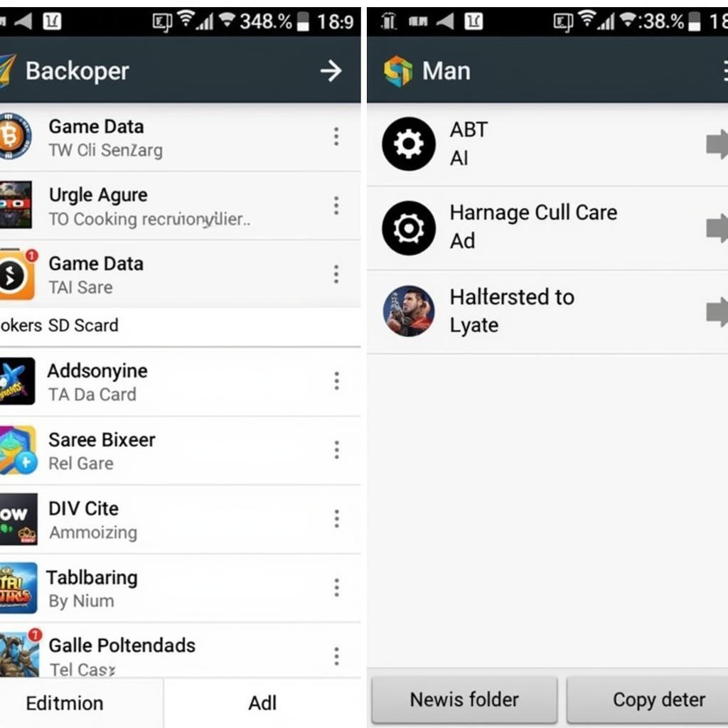 Backing up APK game data using a file explorer