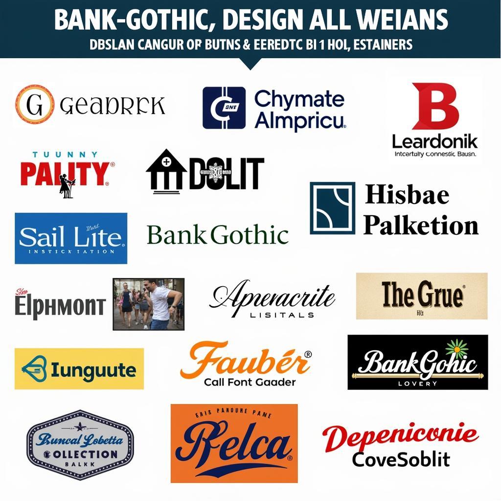 Bank Gothic Font Examples in Different Designs