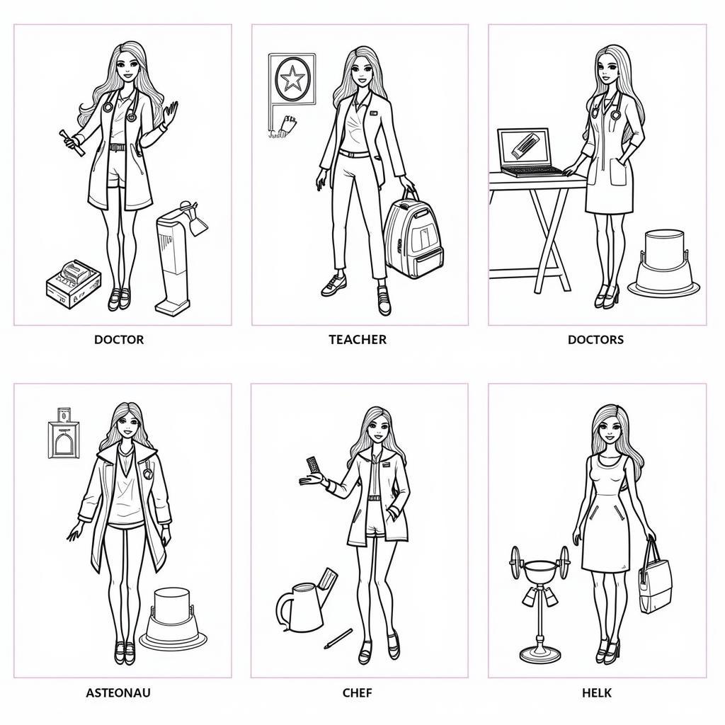 Barbie Career Coloring Pages PDF Download