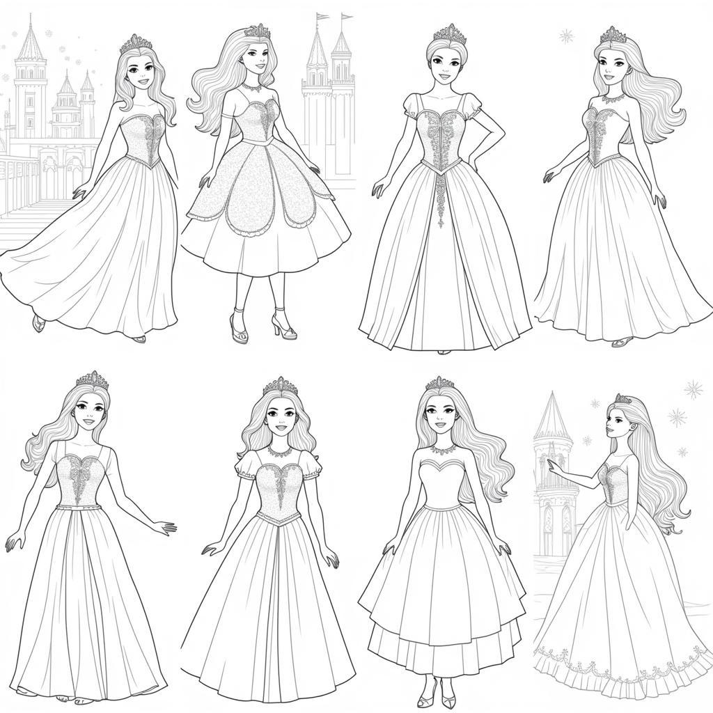 Barbie Princess Coloring Pages Collection