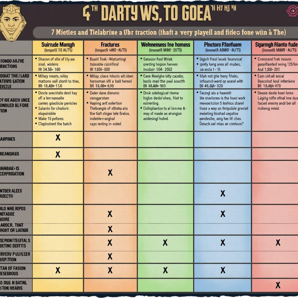 Birth of the Federation Faction Comparison Chart