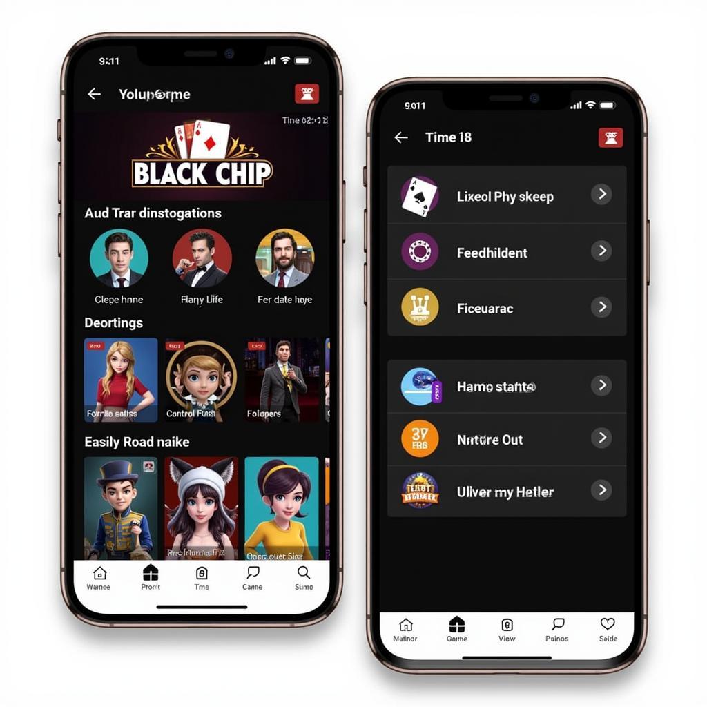 Black Chip Poker Mobile Interface