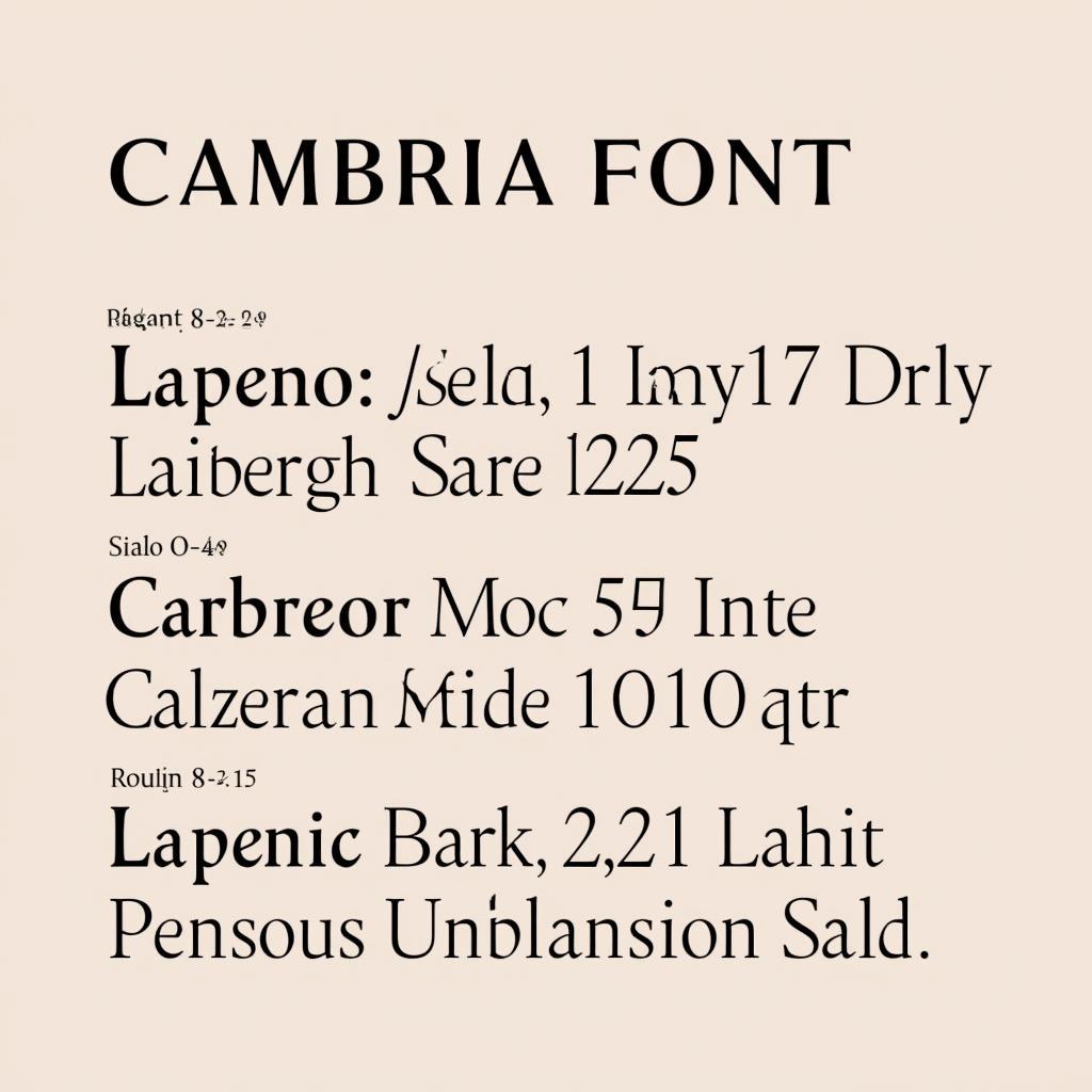 Cambria Font Example Download