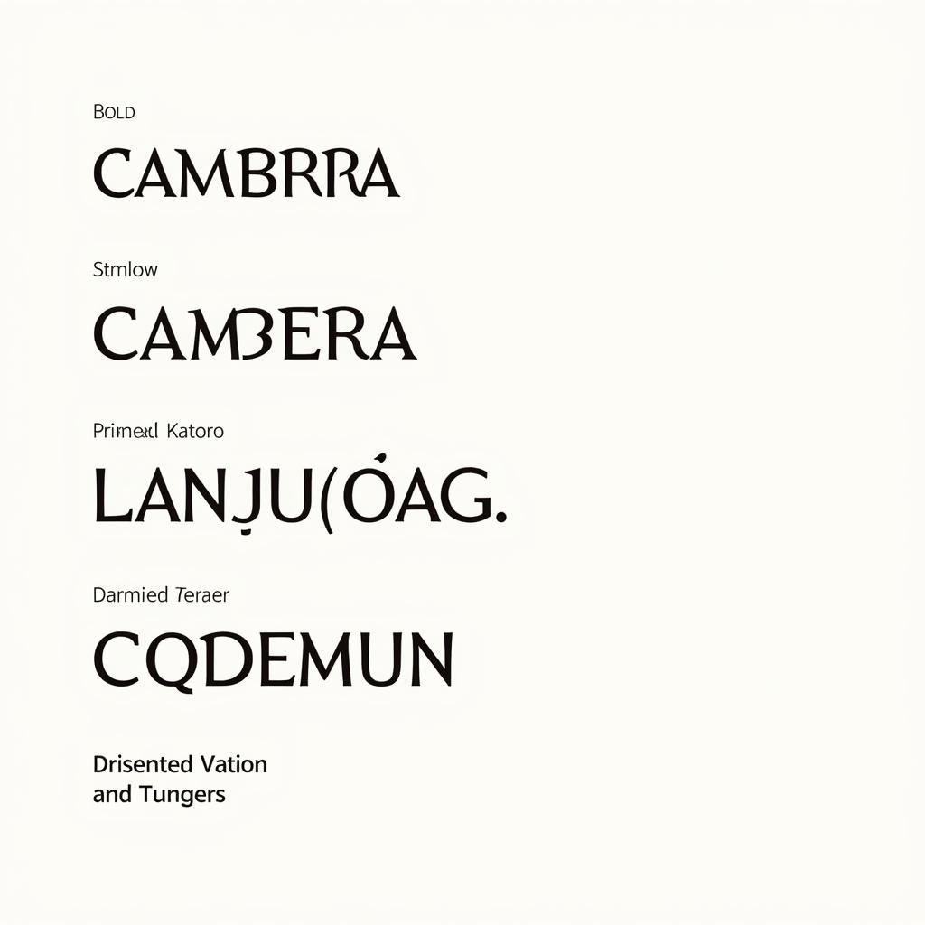 Cambria Font Example in a Document