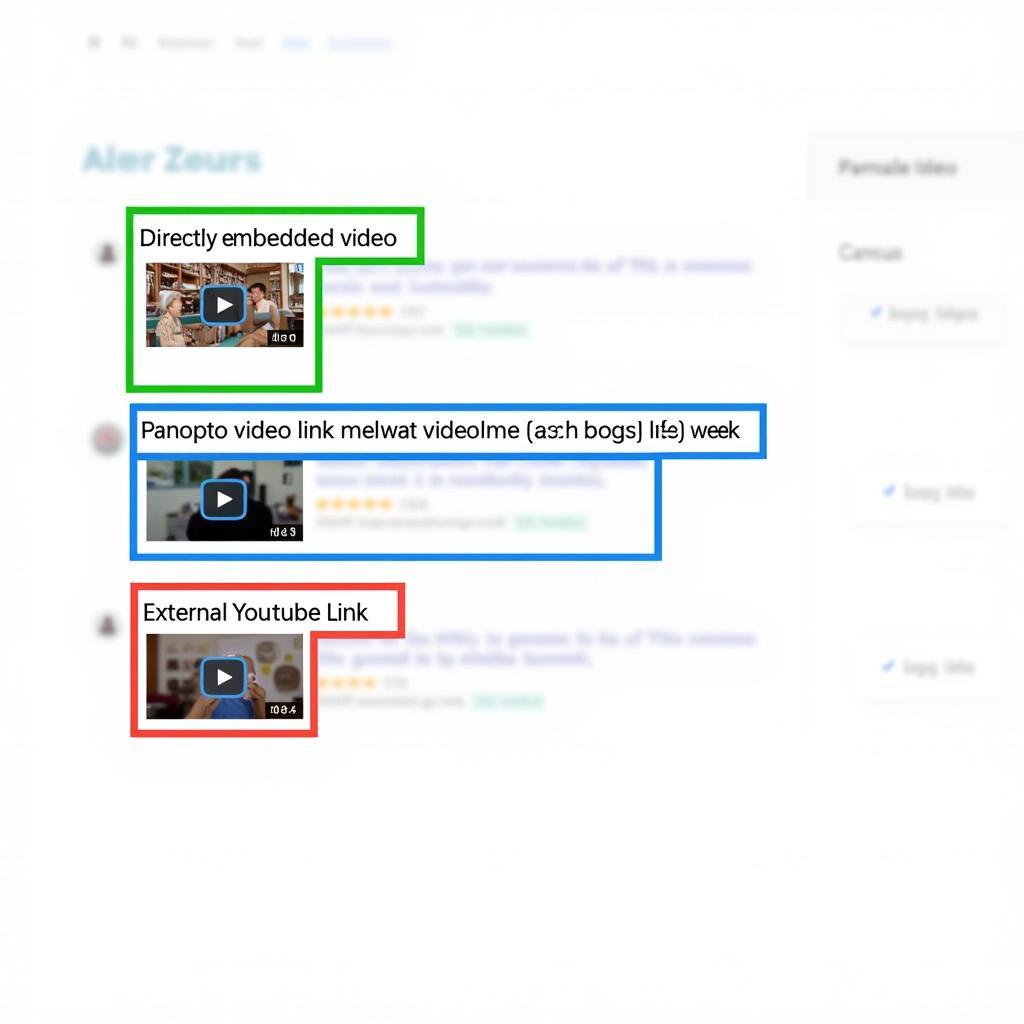 An overview of different video formats commonly used in Canvas, including embedded videos, Panopto, and external links.