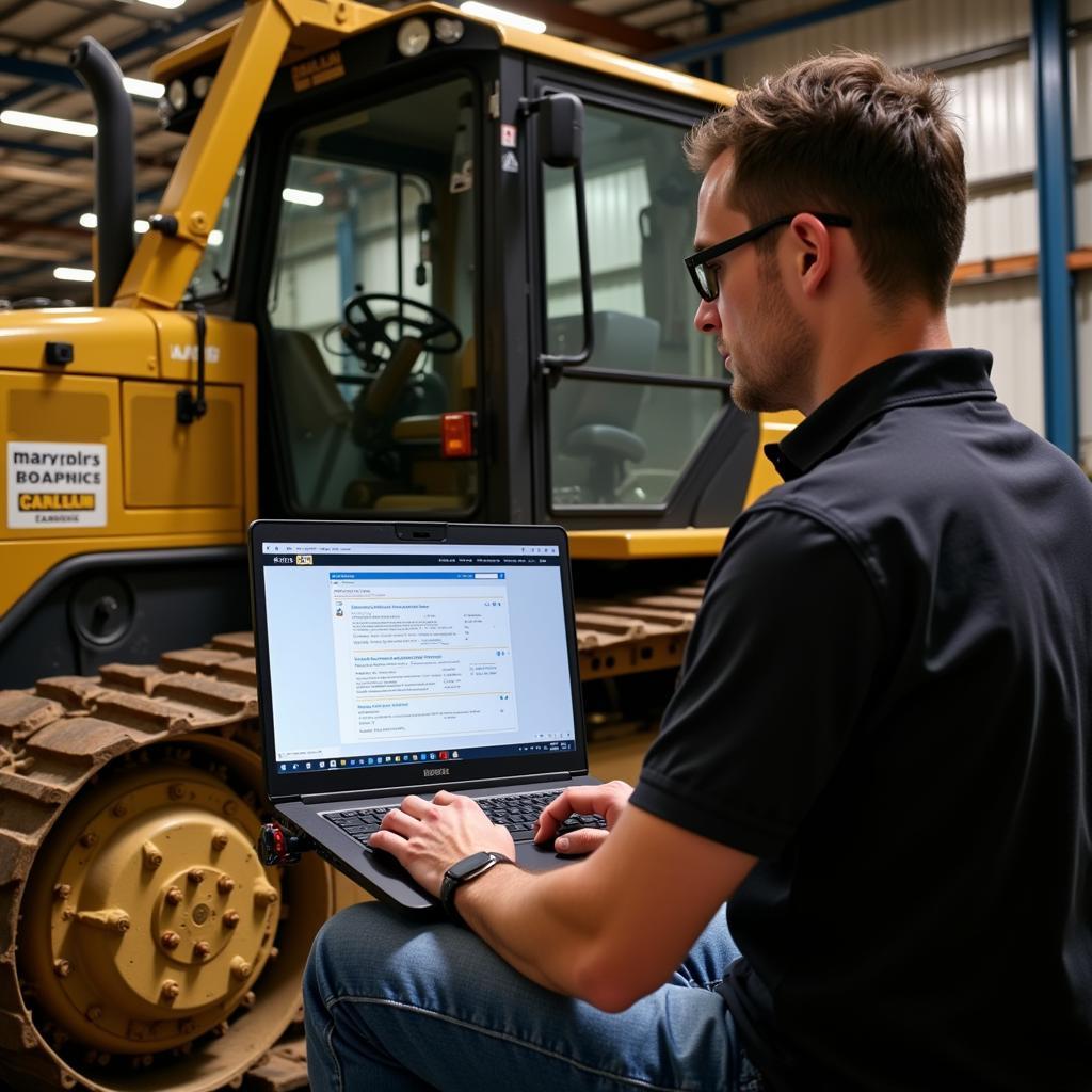 Caterpillar Machinery Being Diagnosed