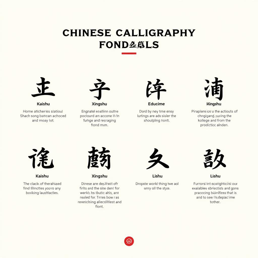 Chinese Calligraphy Font Examples - Different Styles