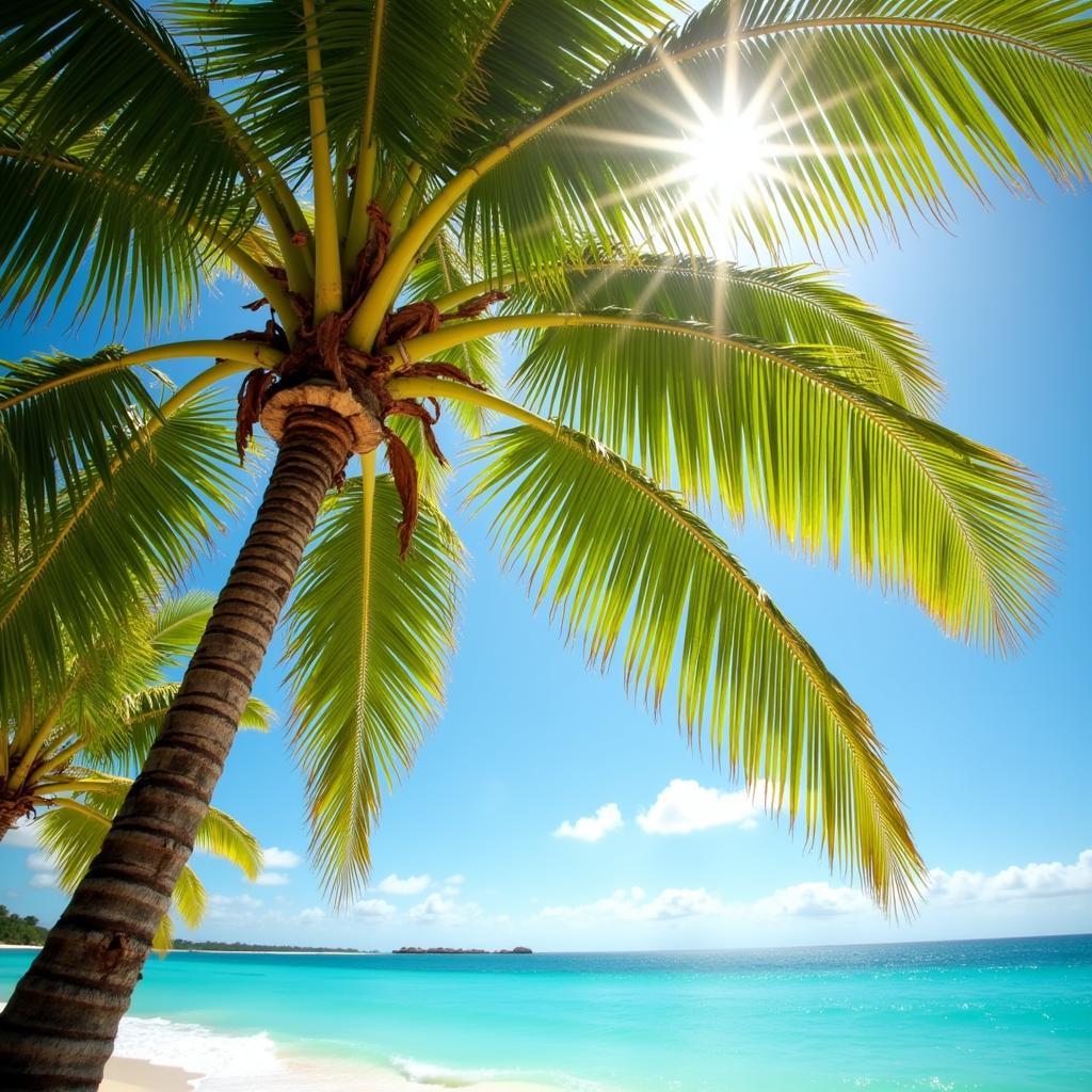 Coconut Tree Video Free Download on a Sunny Beach