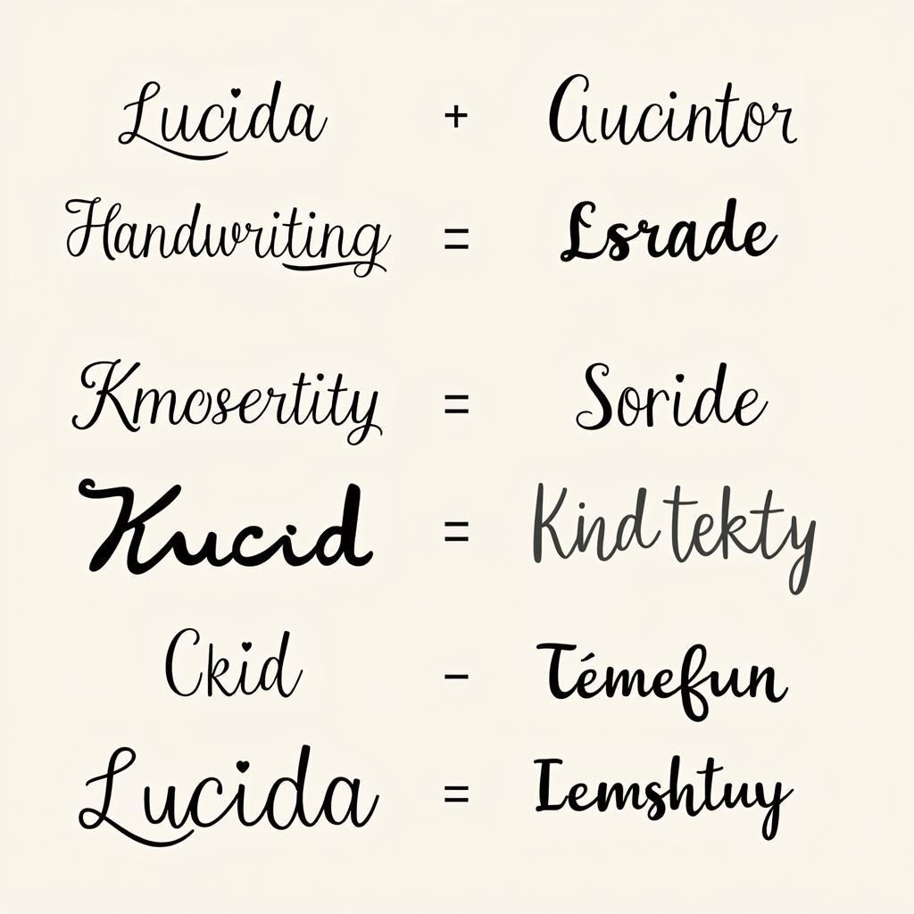 Comparing Lucida Handwriting Font Alternatives