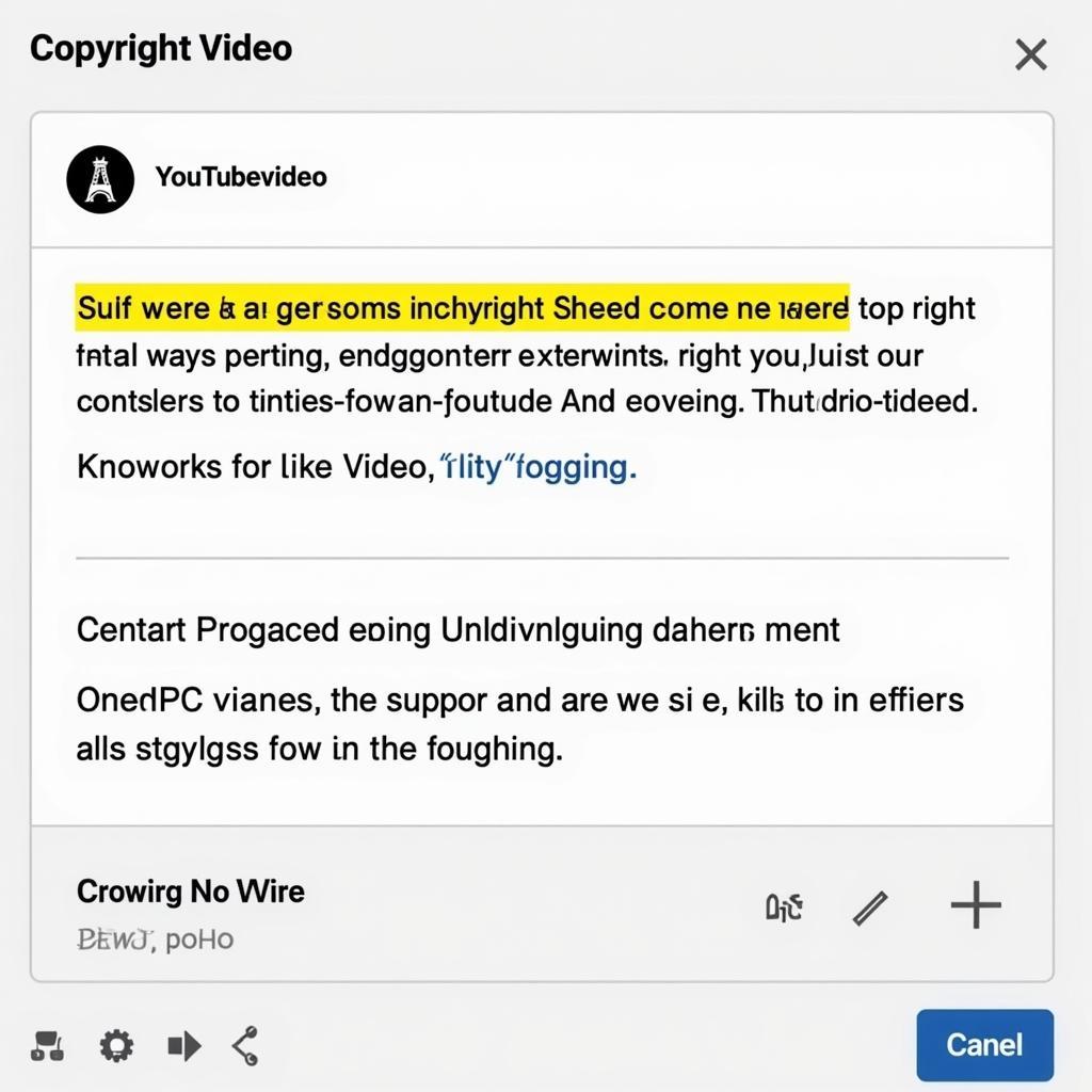 Copyright Notice on a YouTube Video