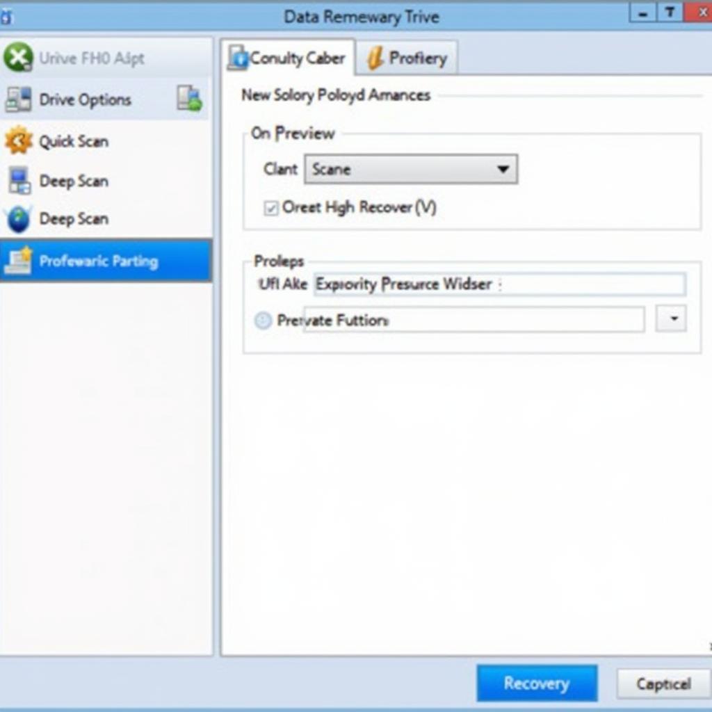 Data Recovery Software Interface