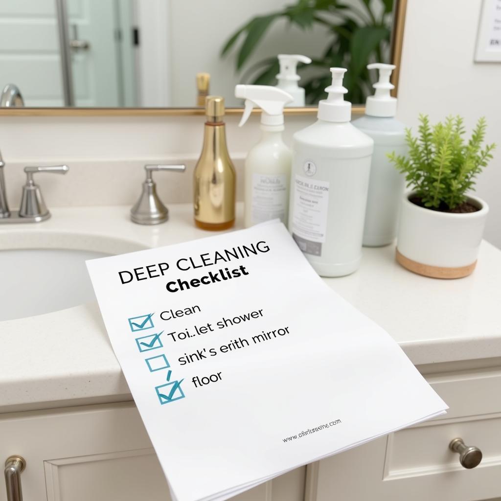 Deep Cleaning Bathroom Checklist PDF Download