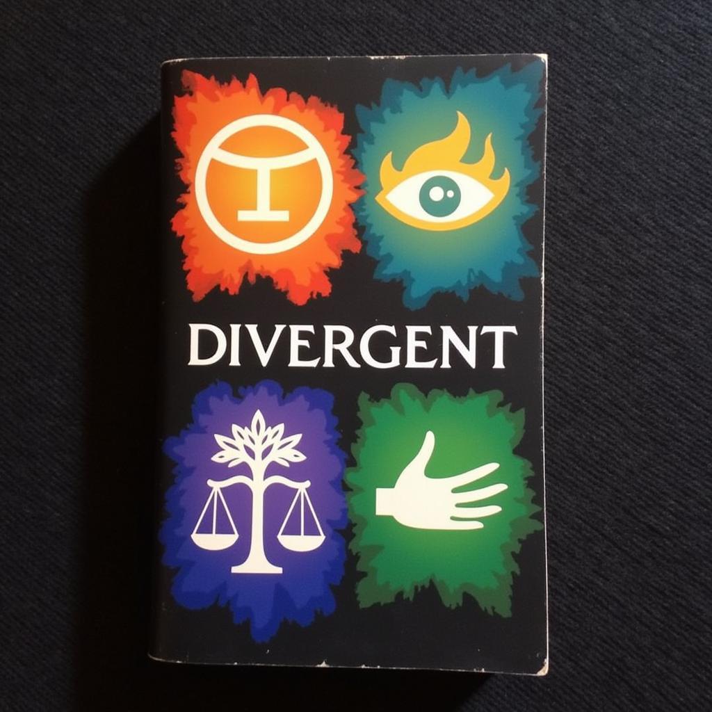 Divergent Book Cover: A close-up view of the iconic Divergent book cover, showcasing the faction symbols and bold title.