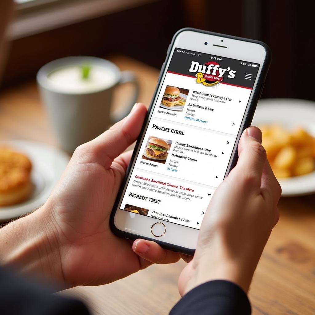 Duffy's Online Menu Access