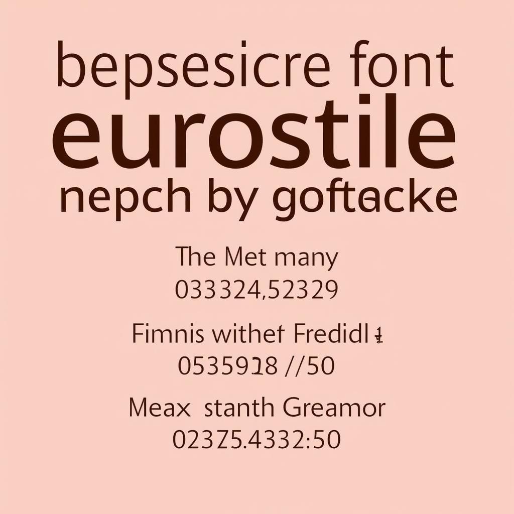 Eurostile Font Example