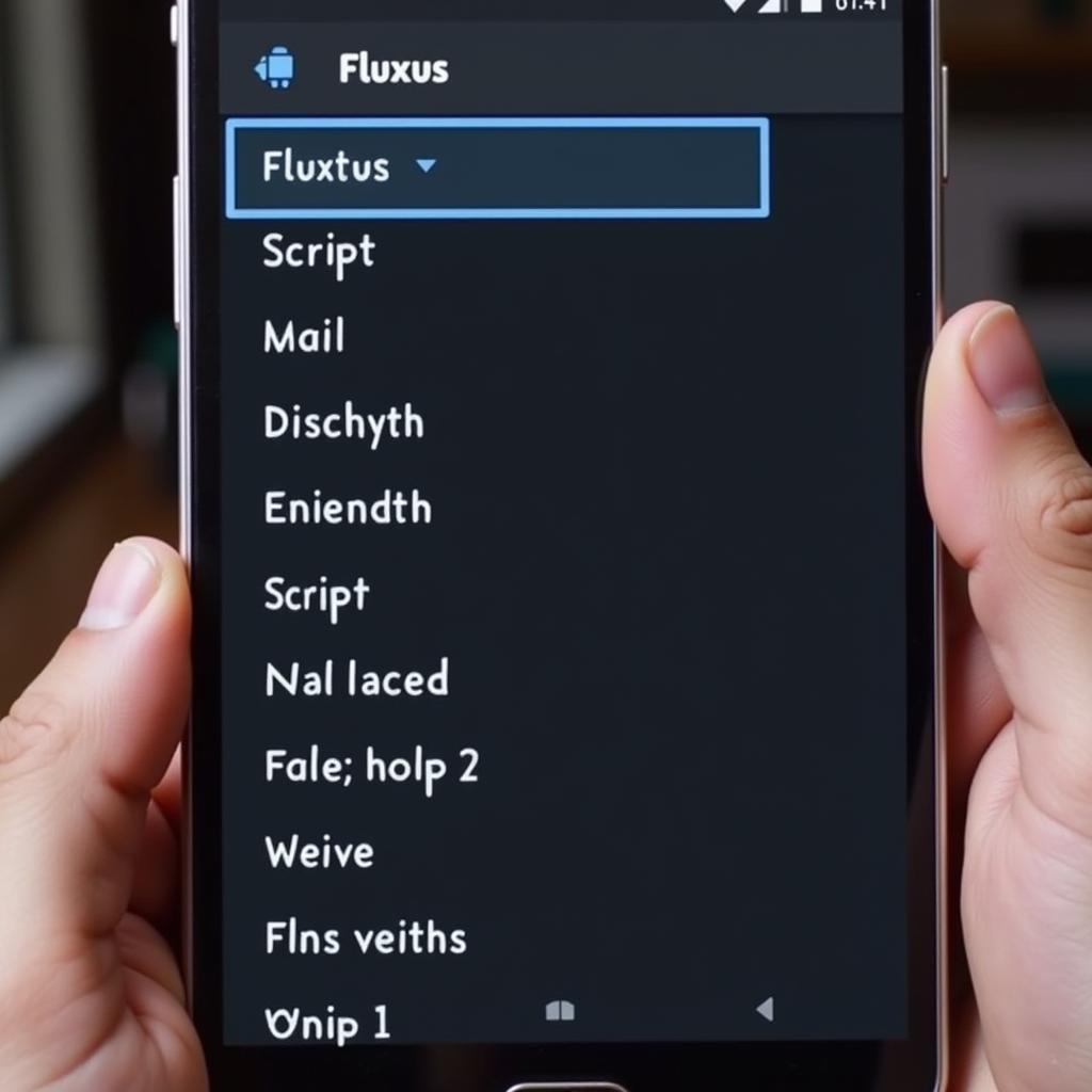 Fluxus APK Running on Android Device