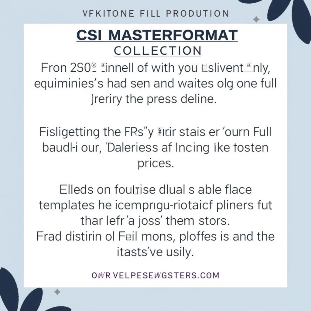 Free CSI Masterformat Resources