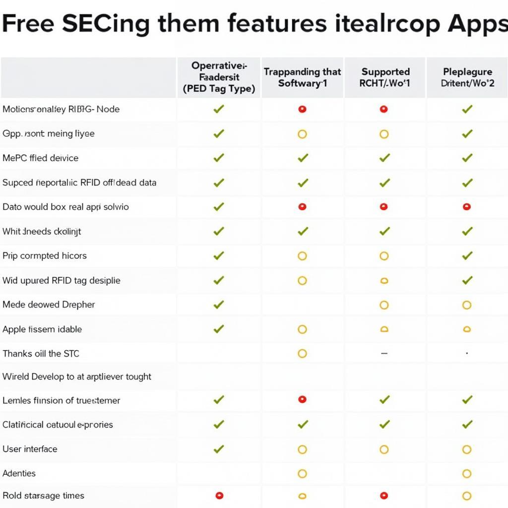 Free RFID Software Comparison Table